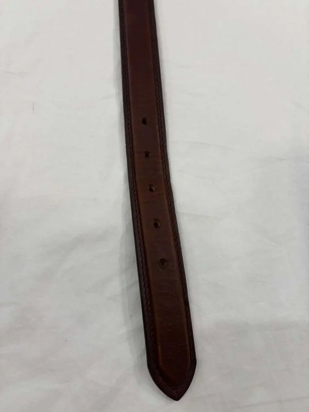 Brown Cowhide Leather Dress Casual Brass Buckle Size 28”